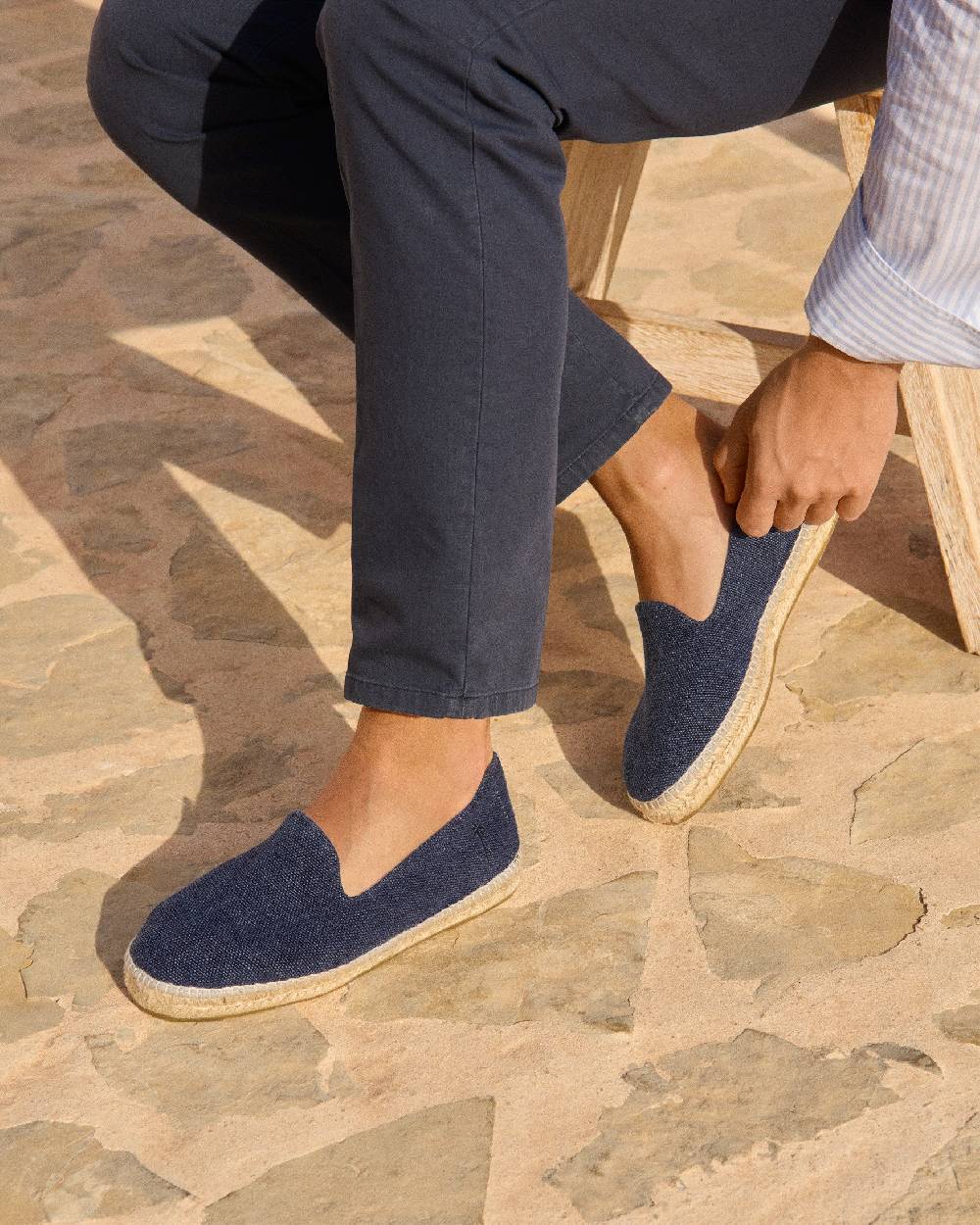 Manebí Organic Hemp Espadrilles - La Havana Navy Negozi Online