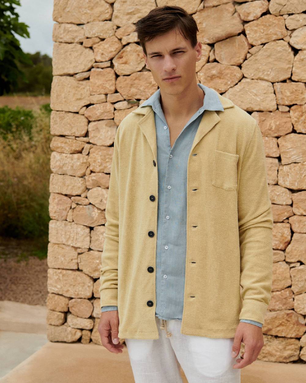 Manebí Organic Terry Cotton|Nicolo Shirt - Long Sleeves Sand Promozione Limitata