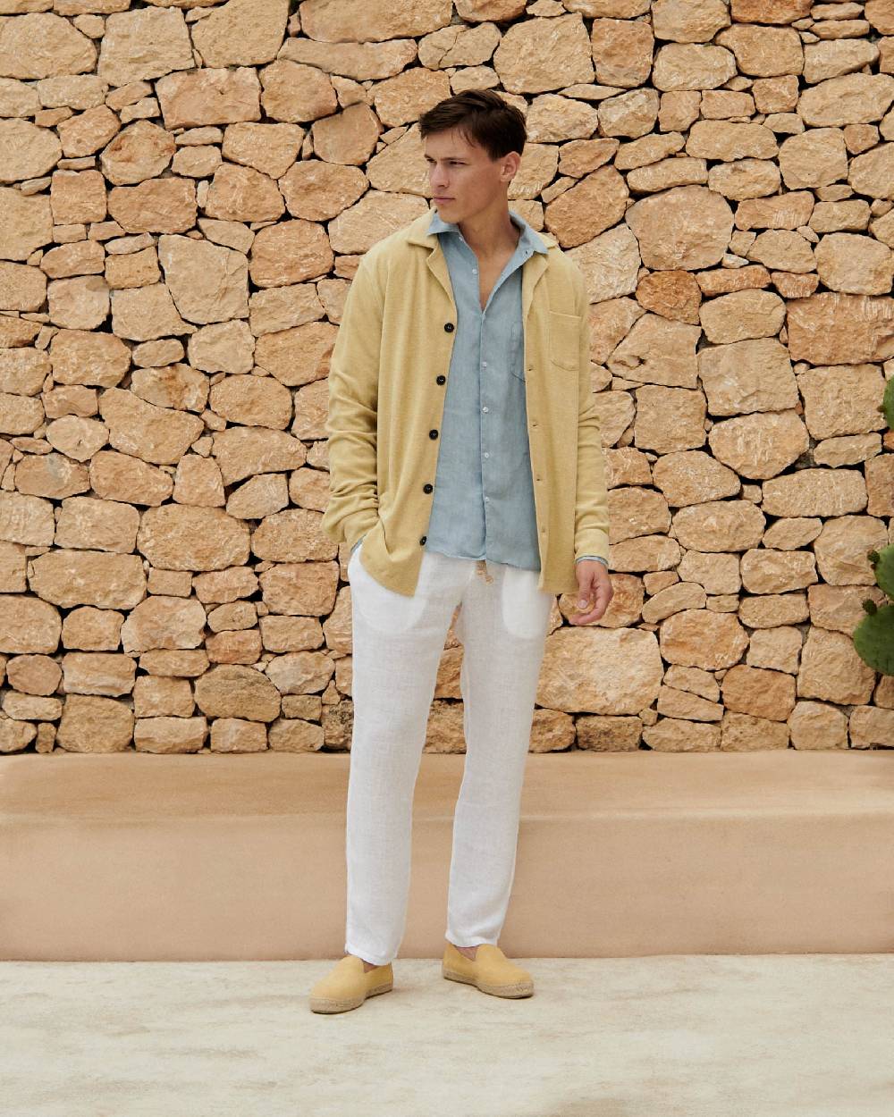 Manebí Organic Terry Cotton|Nicolo Shirt - Long Sleeves Sand Promozione Limitata