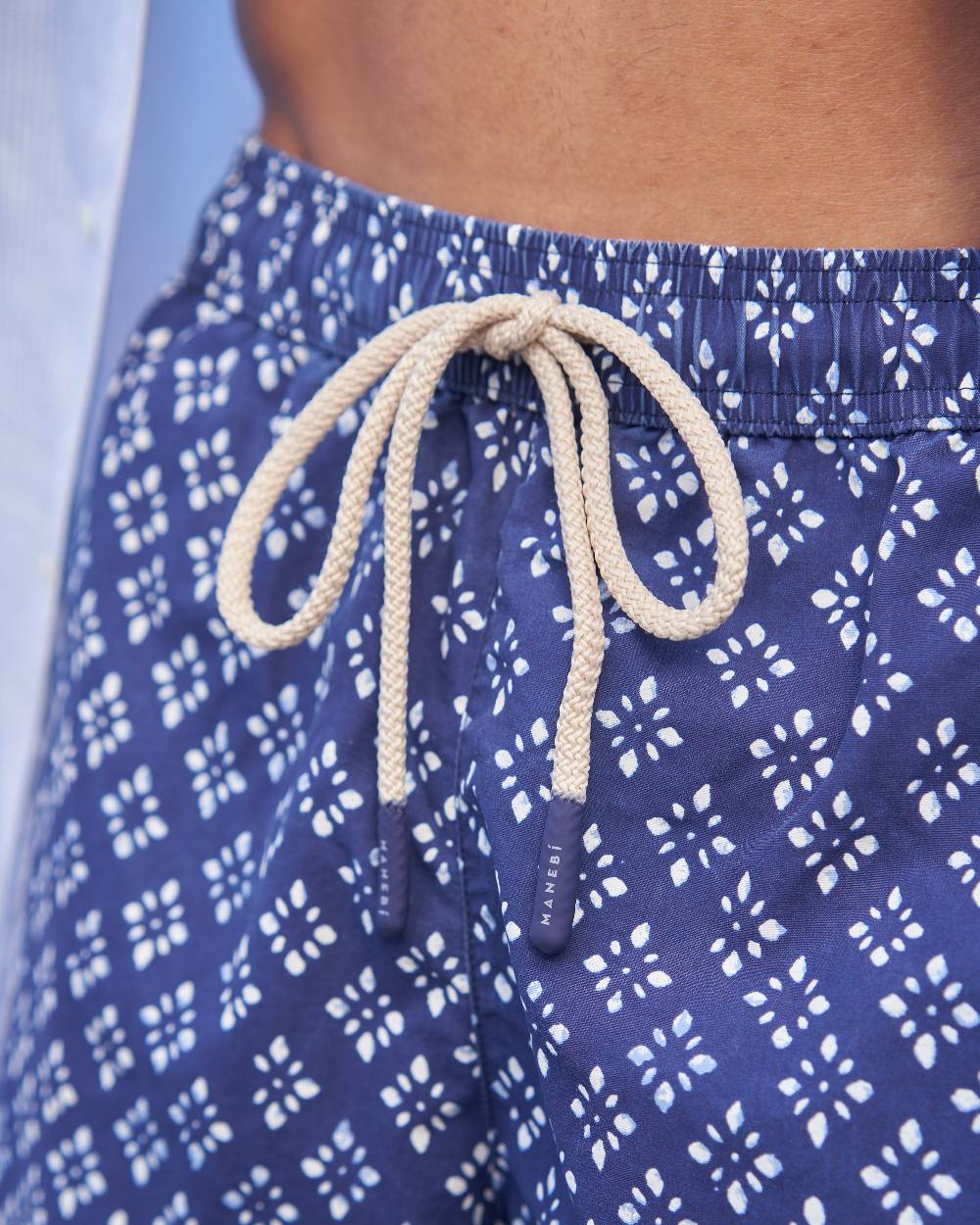 Manebí Printed Swim Shorts - Indigo Print Navy Majolica Sottocosto