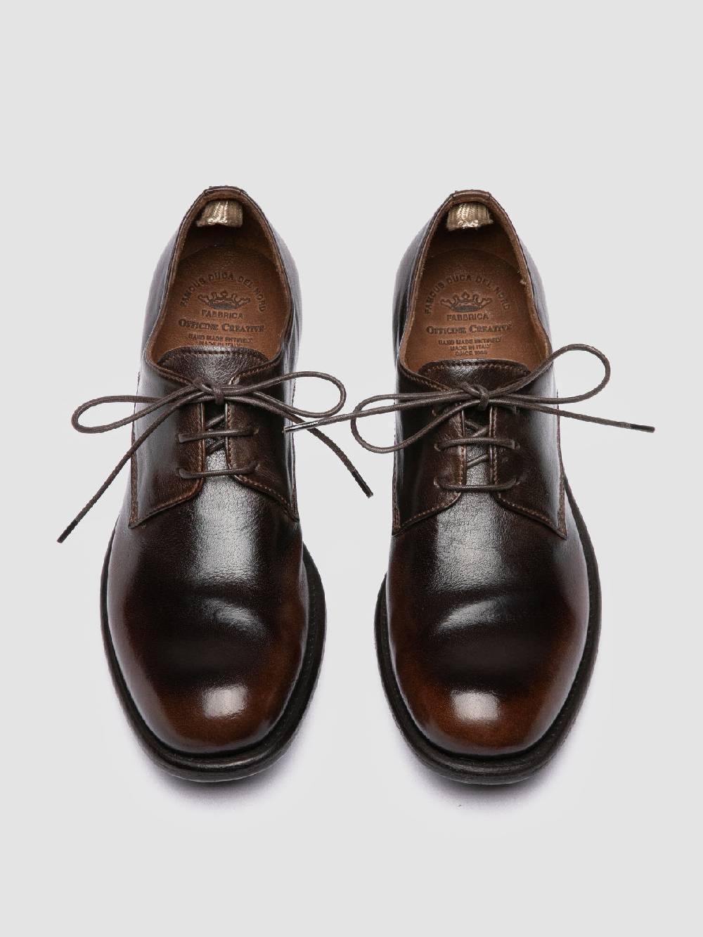 Officine Creative CALIXTE 068 Derby in Pelle Marrone Vendita Calda