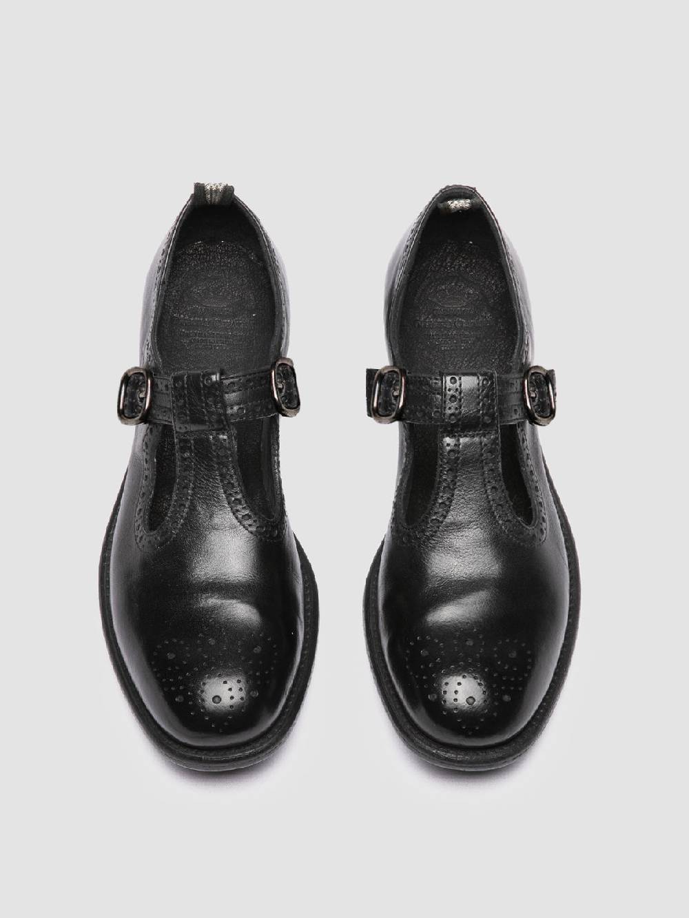 Officine Creative CALIXTE 071 Sandali T-Bar in Pelle Nera Vendita Economica