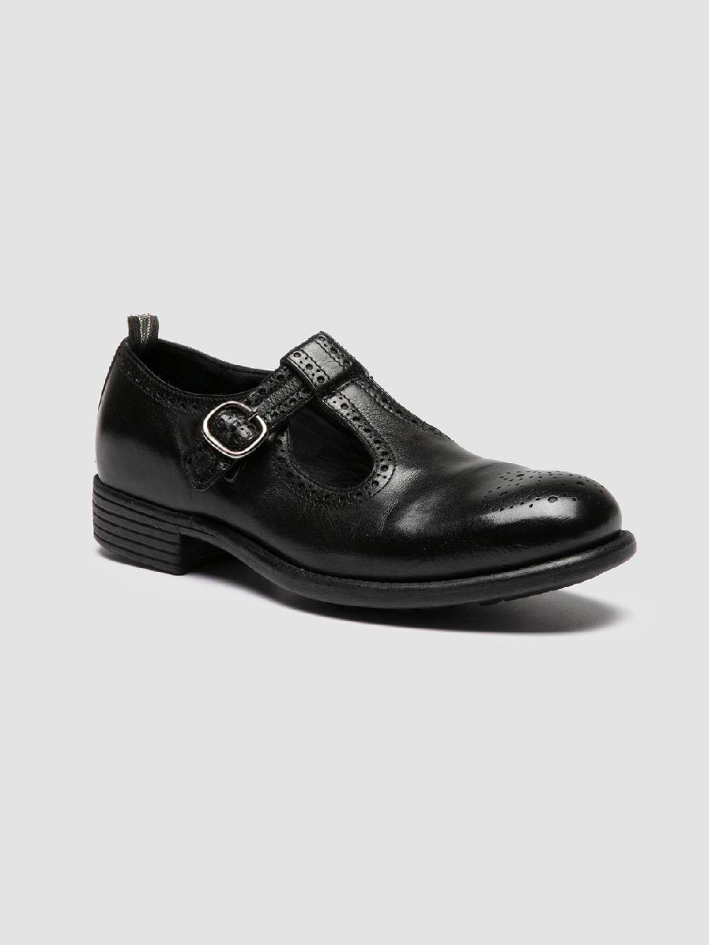 Officine Creative CALIXTE 071 Sandali T-Bar in Pelle Nera Vendita Economica