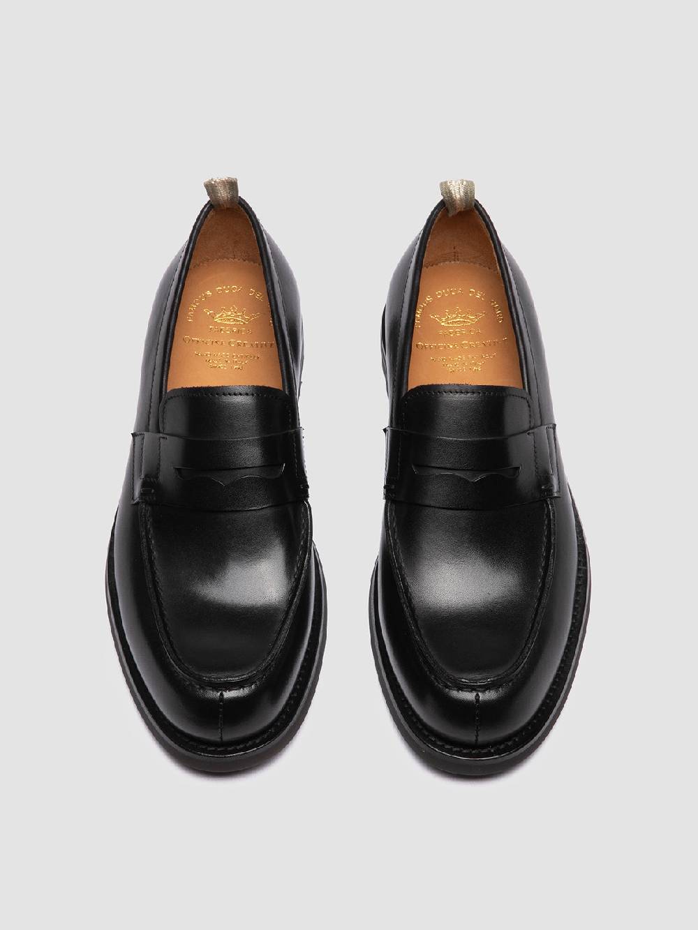 Officine Creative BELMONDO 006 Mocassini Penny in Pelle Scamosciata Nera Italia