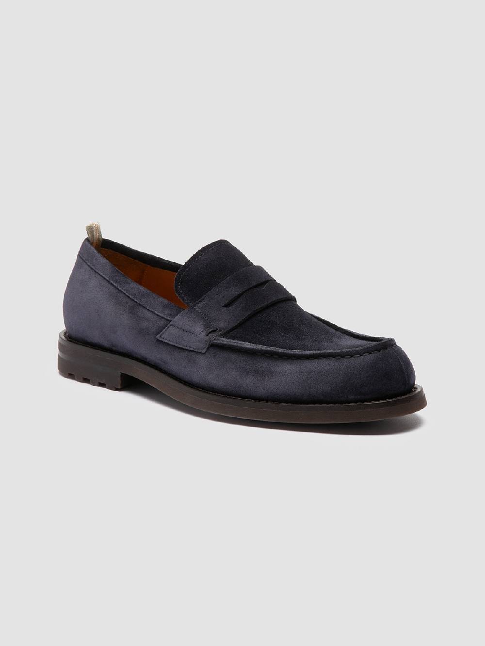 Officine Creative BELMONDO 006 Mocassini Penny in Pelle Scamosciata Blu 2025