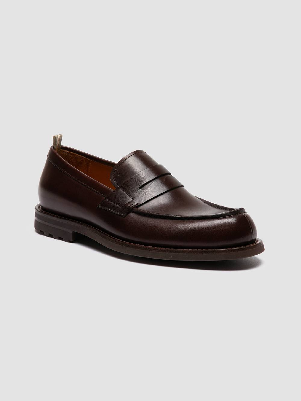 Officine Creative BELMONDO 006 Mocassini Penny in Pelle Scamosciata Marrone In Linea