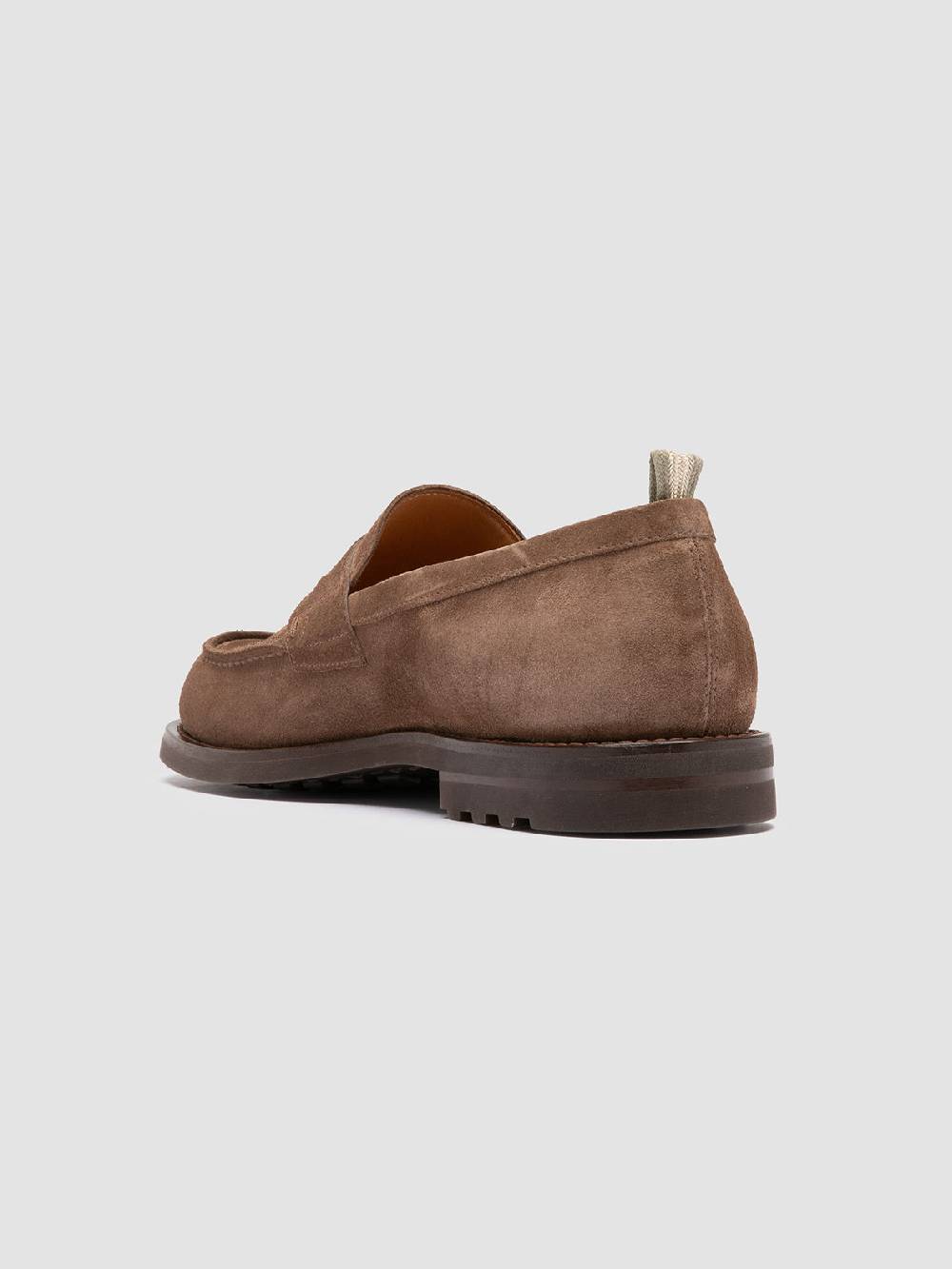 Officine Creative BELMONDO 006 Mocassini Penny in Pelle Scamosciata Tortora Nuovo