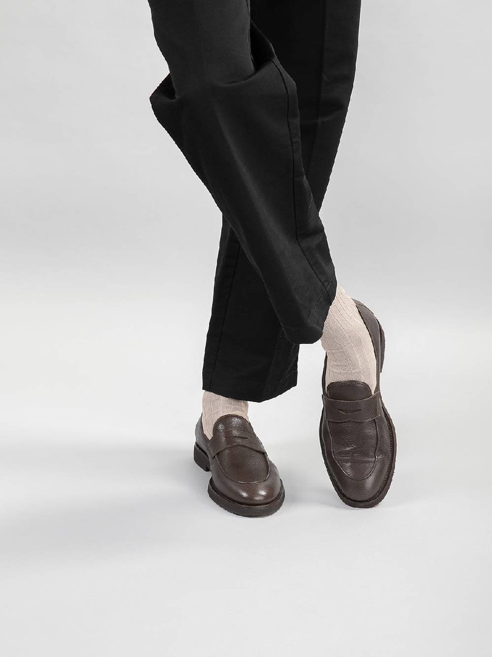 Officine Creative OPERA FLEXI 101 Mocassini Penny in Pelle Nera Promozione Limitata