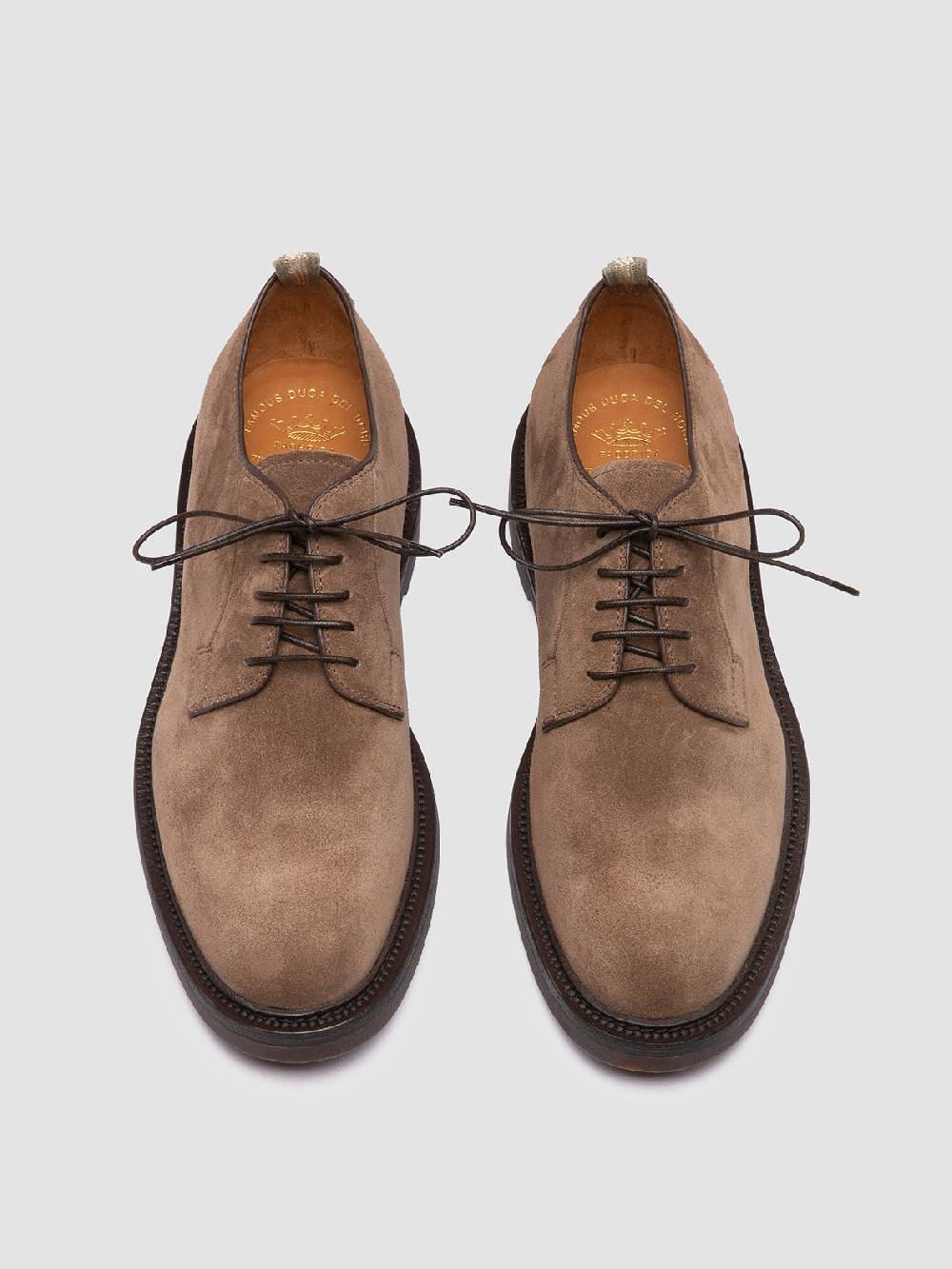 Officine Creative HOPKINS FLEXI 201 Derby in Pelle Scamosciata Tortora Sottocosto