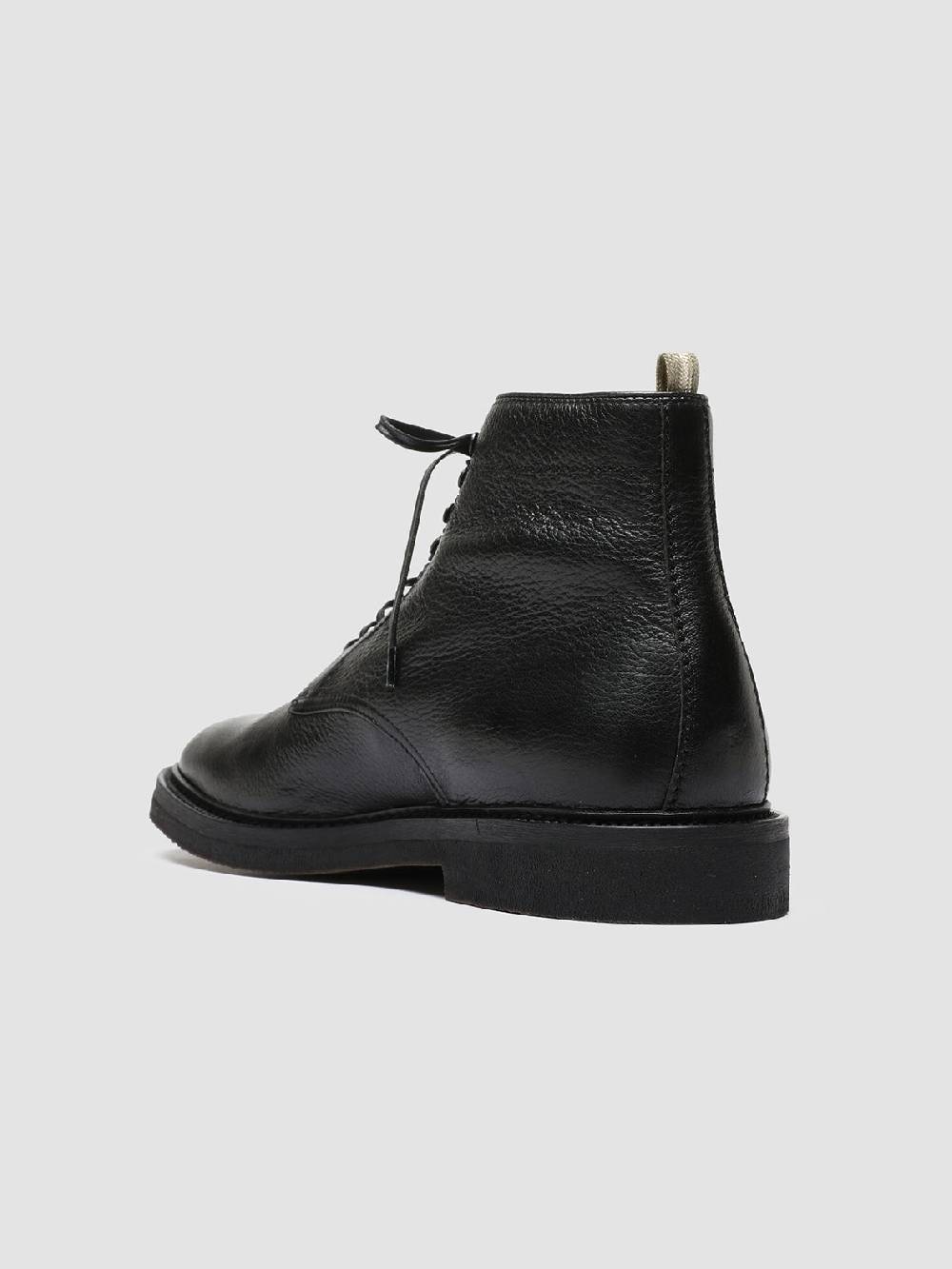 Officine Creative HOPKINS FLEXI 203 Stivaletti Stringati in Pelle Nera Presa
