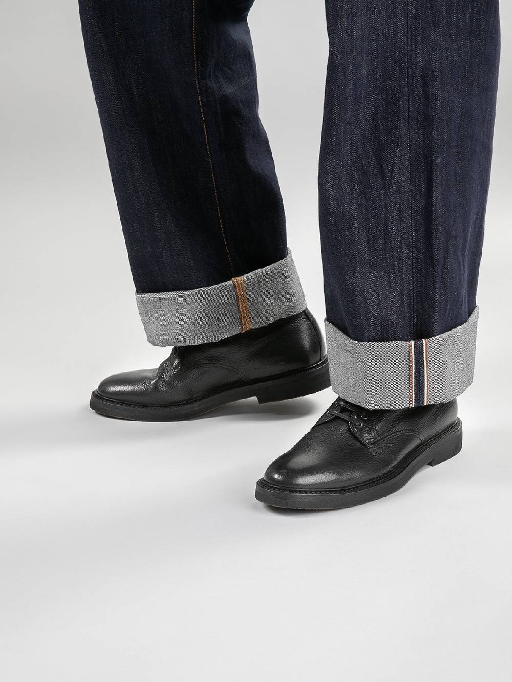 Officine Creative HOPKINS FLEXI 203 Stivaletti Stringati in Pelle Nera Presa