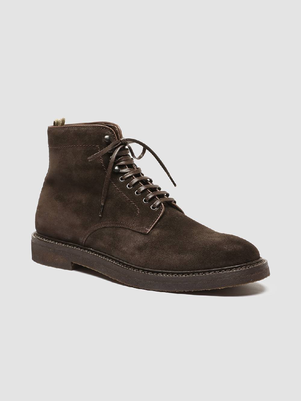 Officine Creative HOPKINS FLEXI 203 Stivaletti Stringati in Camoscio Marrone Sconto