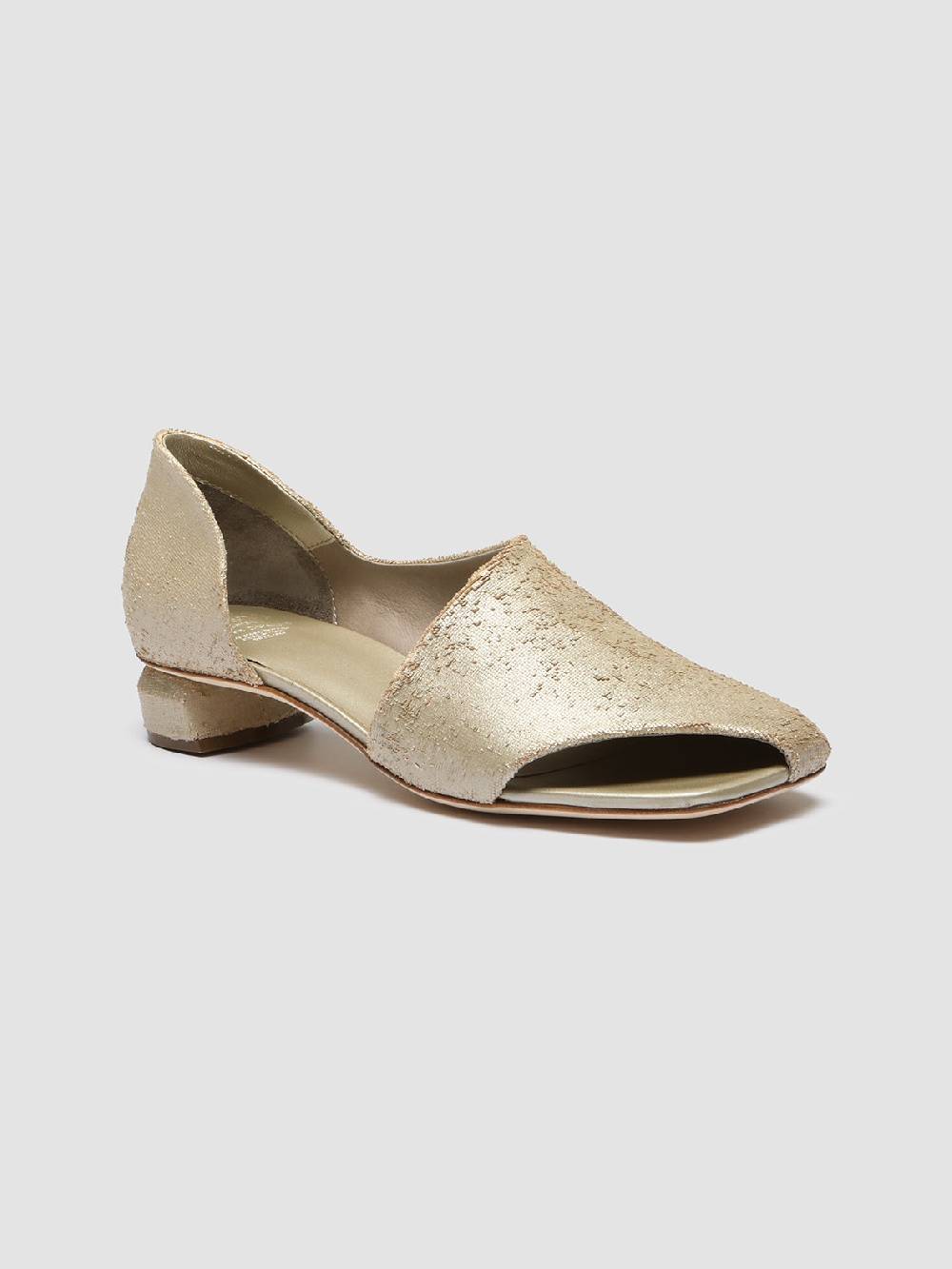 Officine Creative TESSA 009 Gold Leather Mule Sandals Negozio
