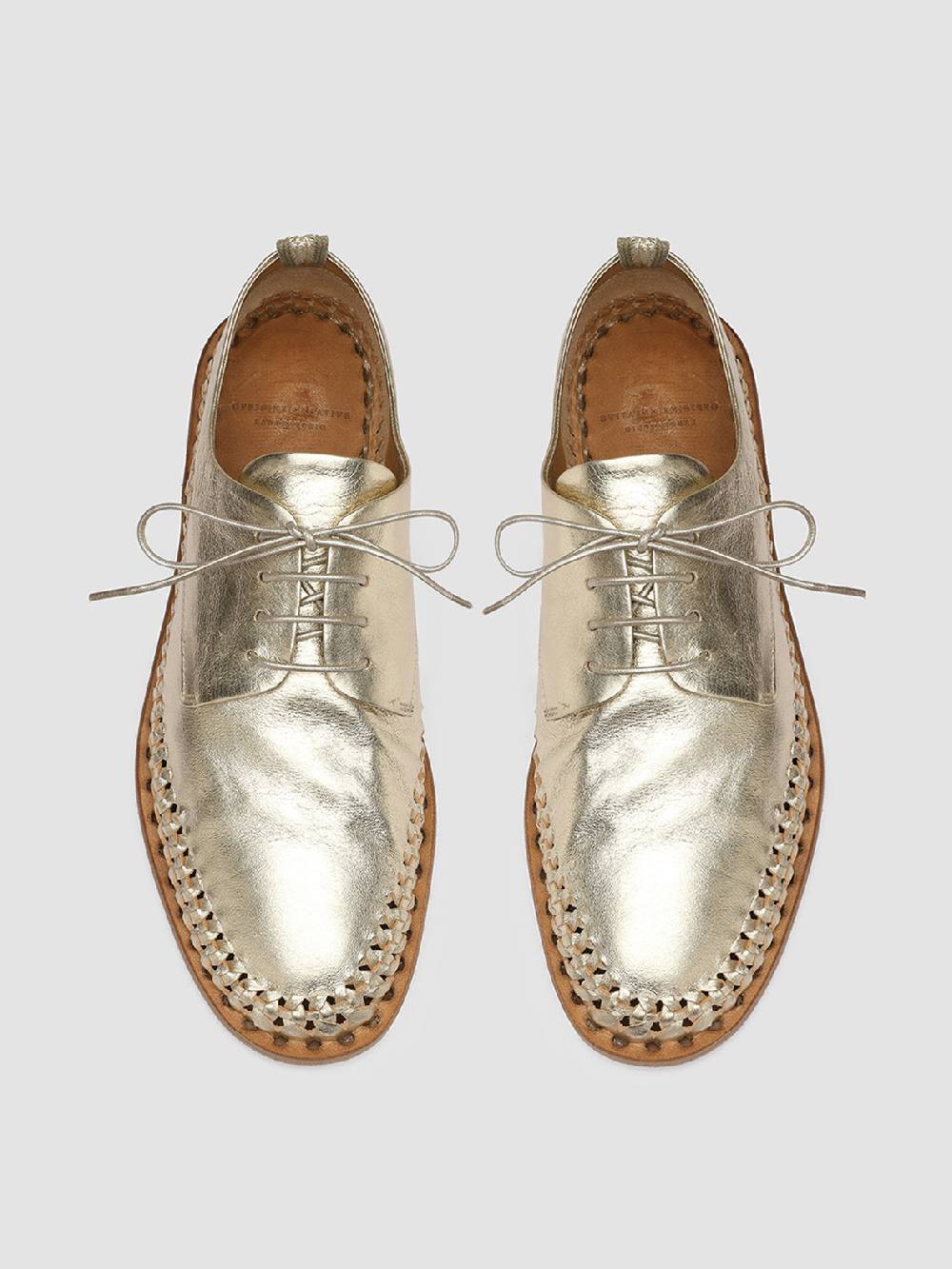 Officine Creative MABELLE 001 Derby in Pelle Argento In Saldo