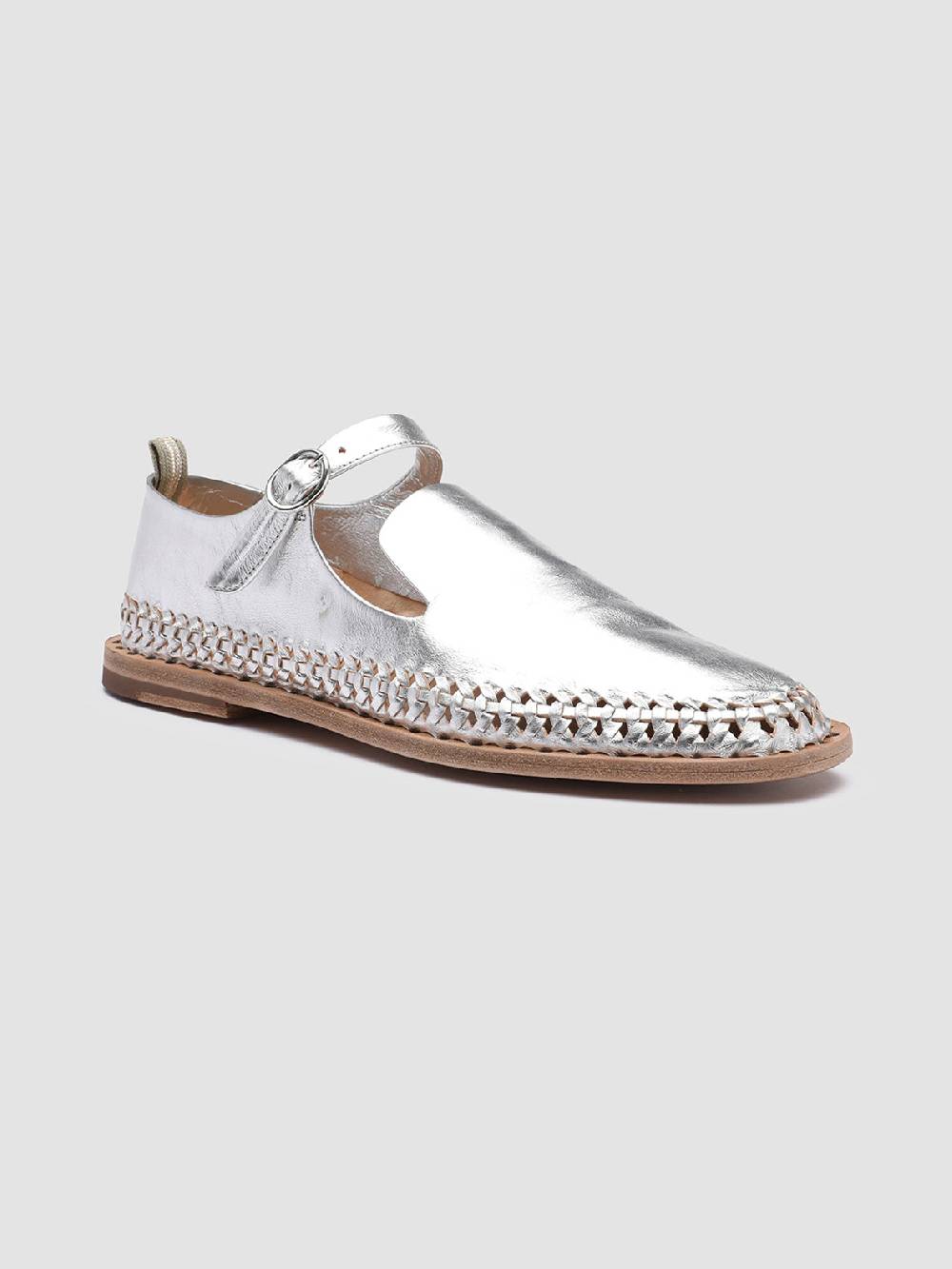 Officine Creative MABELLE 003 Mary Jane in Pelle Argento Italy