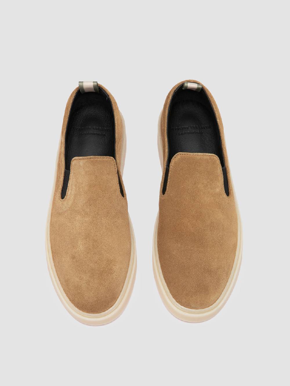 Officine Creative MUSKRAT 102 Sneaker Slip-On in Pelle Tortora In Linea