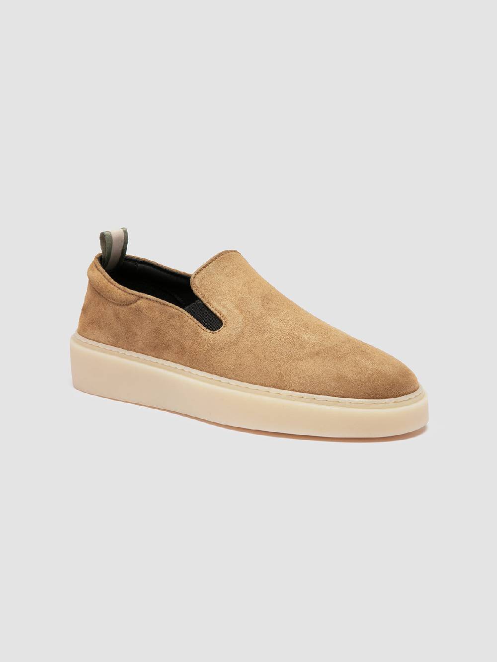 Officine Creative MUSKRAT 102 Sneaker Slip-On in Pelle Tortora In Linea