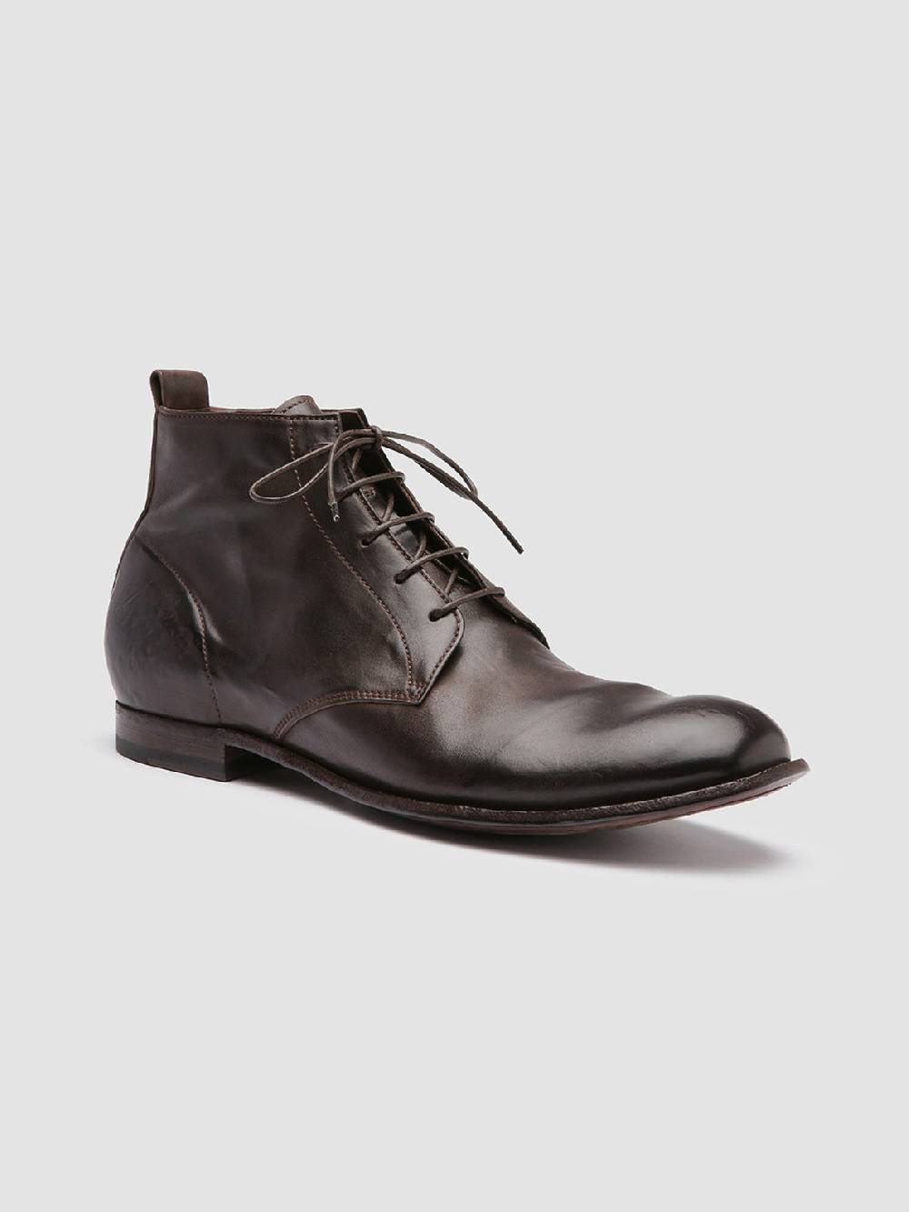 Officine Creative STEREO 004 Stivaletti in Pelle Marrone Pezzi Unici