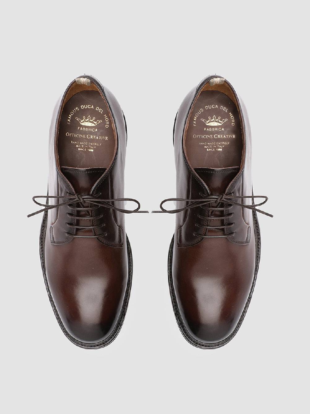 Officine Creative HOPKINS 003 Derby in Pelle Marrone Negozi Online
