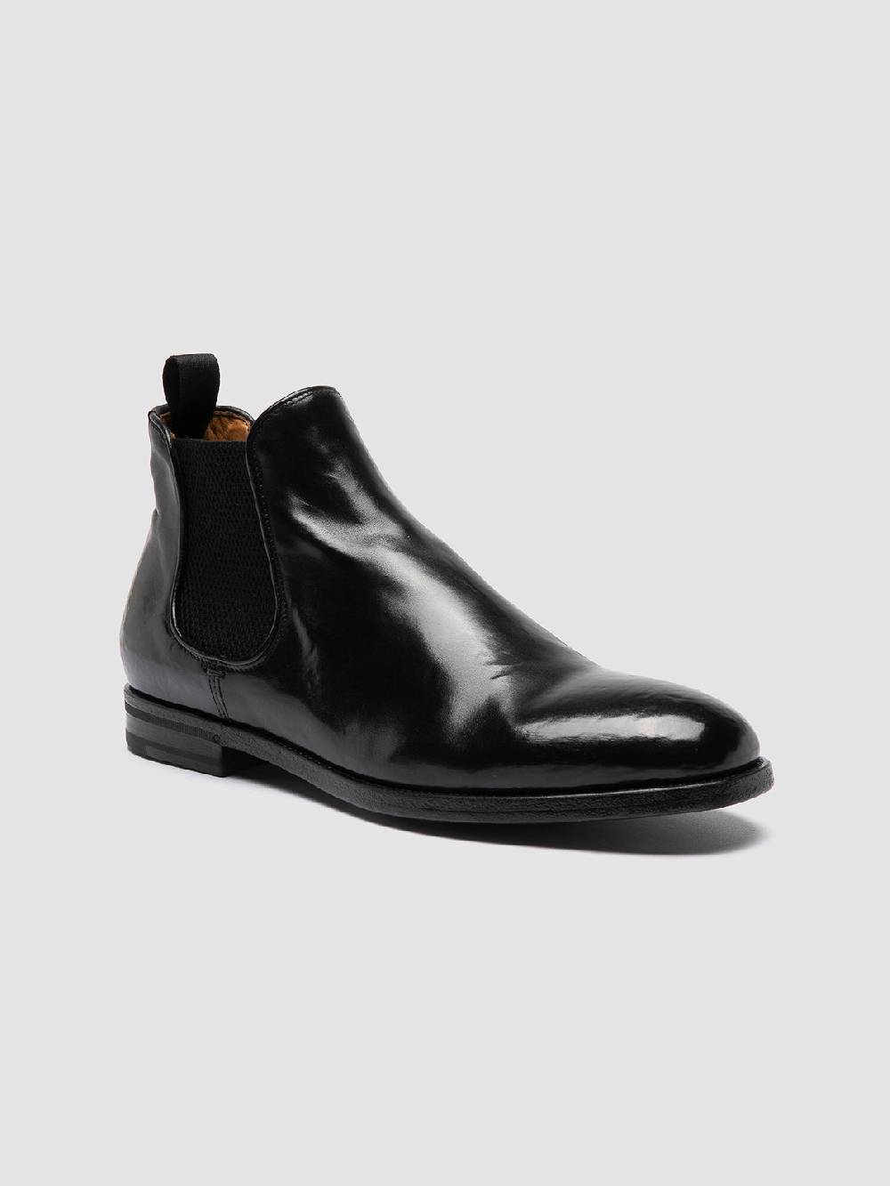 Officine Creative VANDERBILT CAOU 012 Stivali Neri in Pelle Fino Al -60%