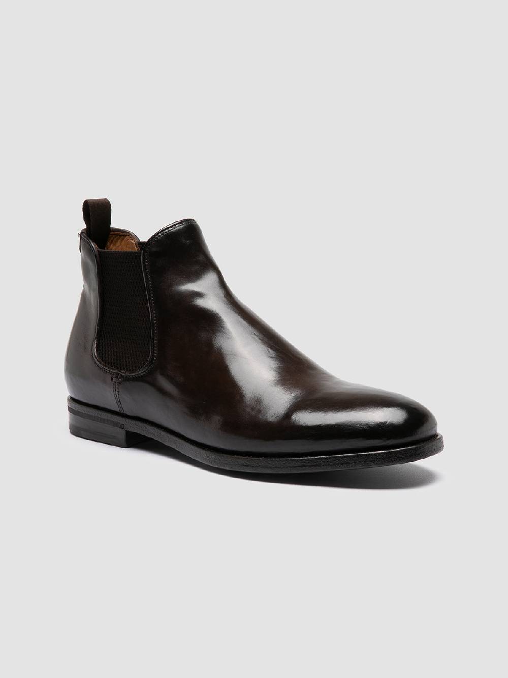 Officine Creative VANDERBILT CAOU 012 Stivali Marrone Scuro in Pelle Shopping Online
