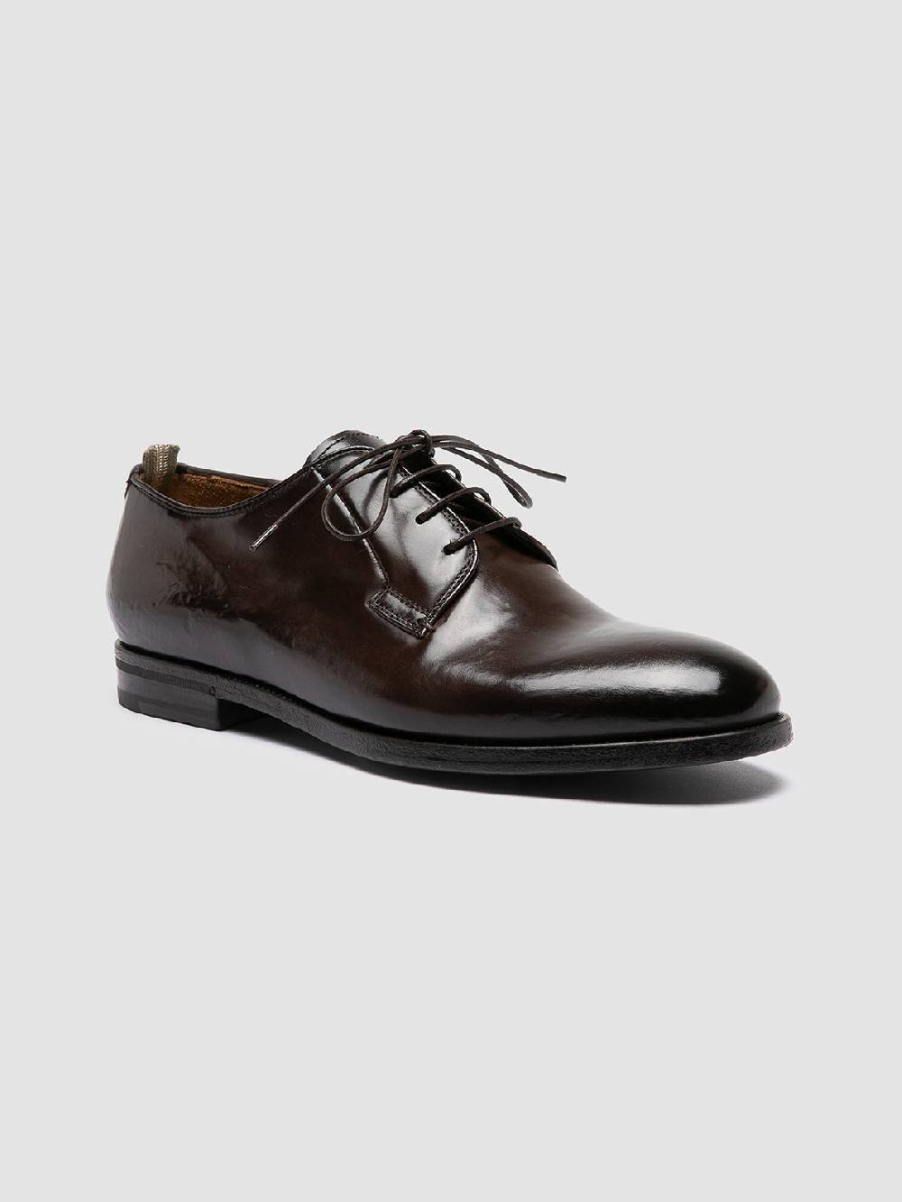 Officine Creative VANDERBILT CAOU 013 Scarpe Derby Marrone Scuro in Pelle Prezzo Ridotto