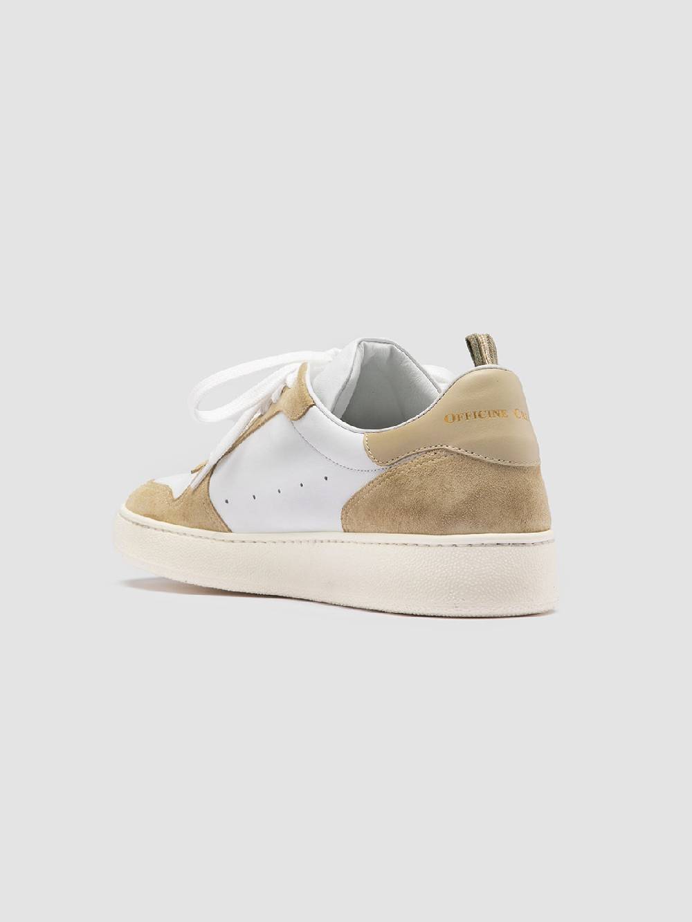 Officine Creative MOWER 008 Sneakers Basse in Pelle e Camoscio Bianca Sconto