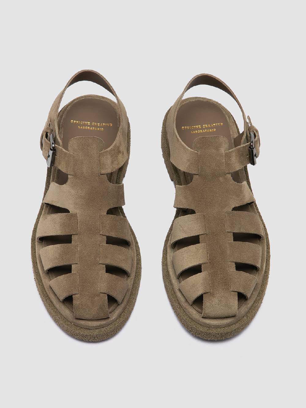 Officine Creative TONAL 18 Taupe Suede Sandals Offerte giornaliere