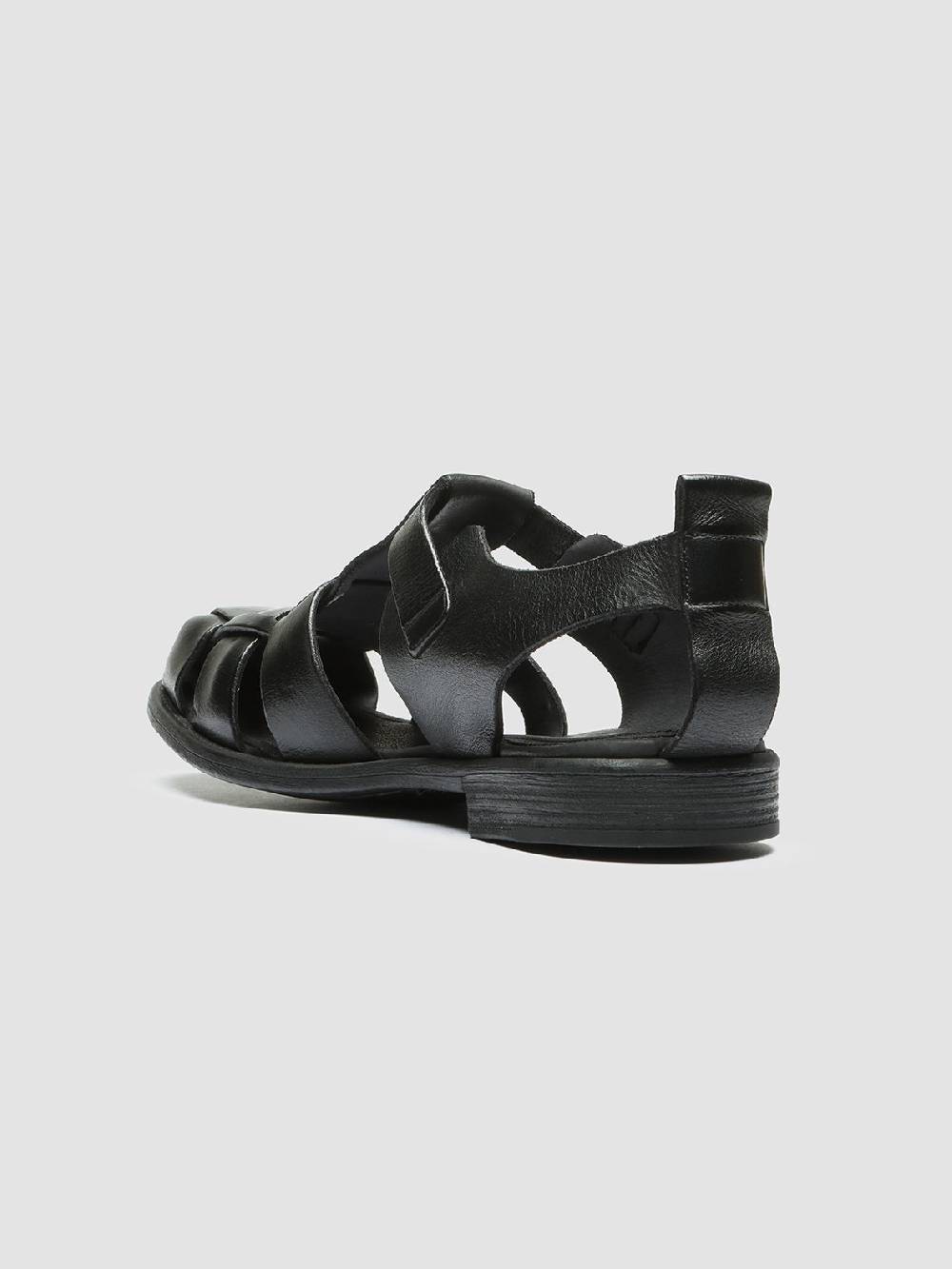 Officine Creative CHRONICLE 145 Sandali in Pelle Nera In Vendita