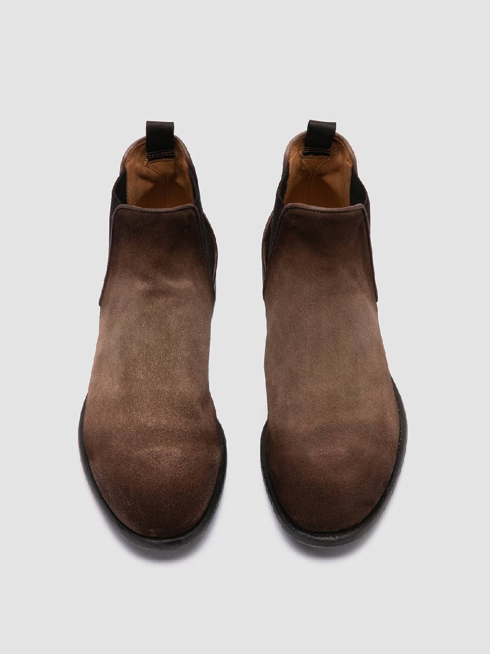 Officine Creative CETON 647 Stivaletti Chelsea in Pelle Scamosciata Marrone Saldi Di Fabbrica