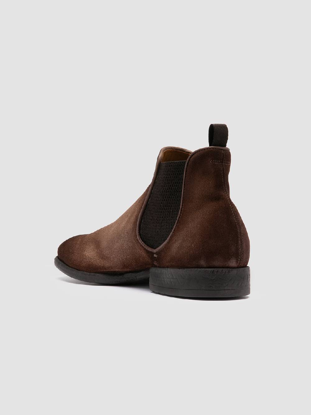Officine Creative CETON 647 Stivaletti Chelsea in Pelle Scamosciata Marrone Saldi Di Fabbrica