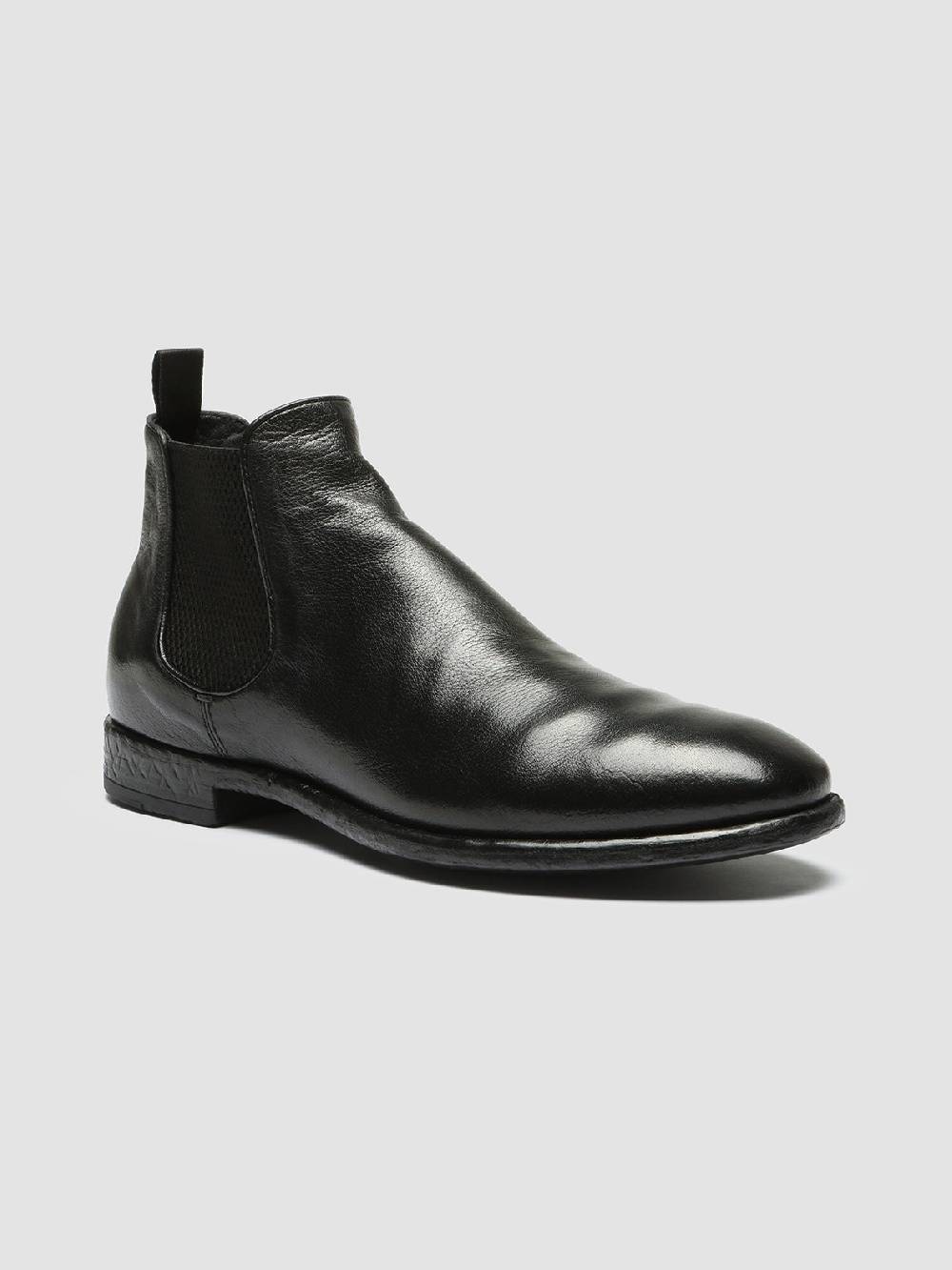 Officine Creative CETON 647 Stivaletti Chelsea in Pelle Nera Vendite Flash