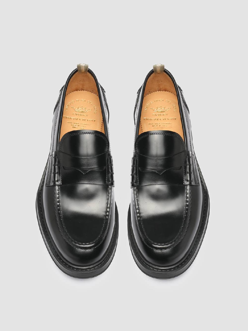 Officine Creative UNIFORM 001 Mocassini Penny in Pelle Nera Soddisfazione Garantita