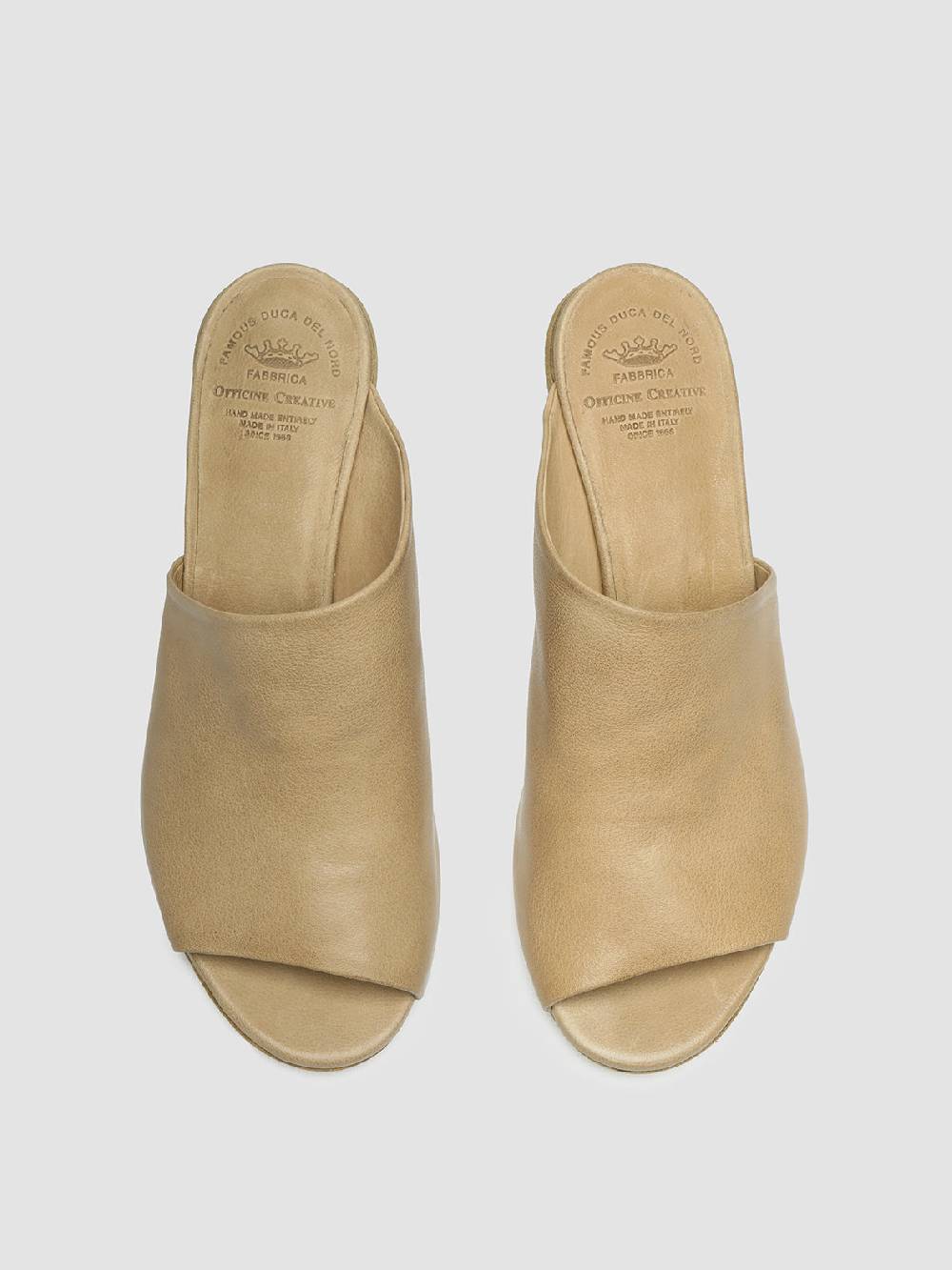 Officine Creative HELYETTE 016 Sabot in Pelle Tortora Sconto