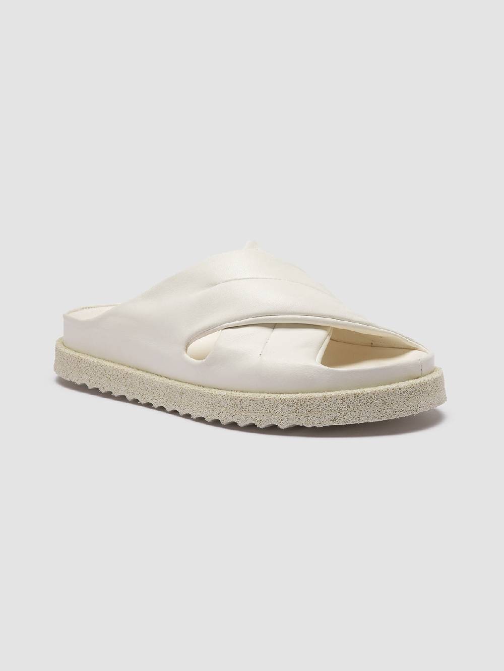 Officine Creative SANDS 103 Sandali Slide in Pelle Bianca Negozi Online