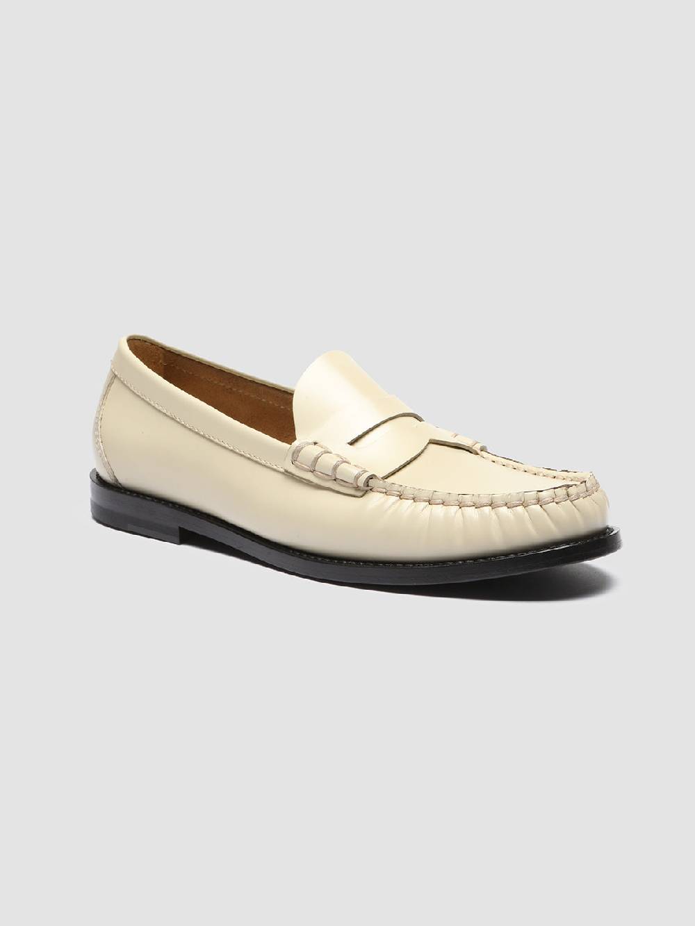 Officine Creative ZIVAGO 103 Ivory Leather Penny Loafers Vendita Calda