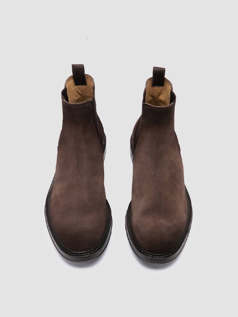 Officine Creative UNIFORM 005 Stivaletti Chelsea in Pelle Scamosciata Marrone Negozio