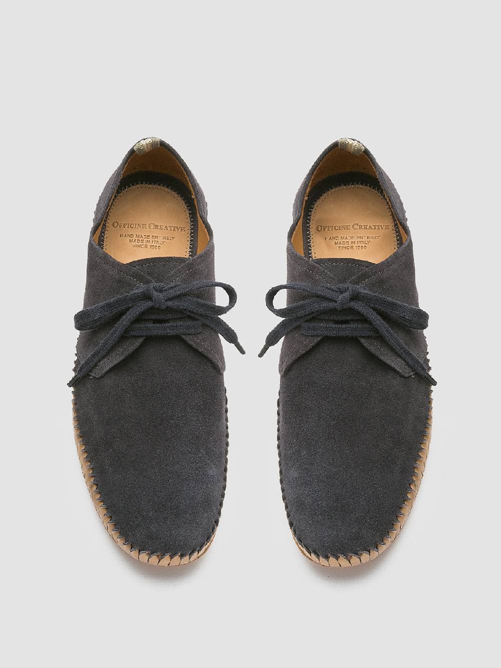 Officine Creative MAURICE 001 Blue Suede Derby Shoes Moda