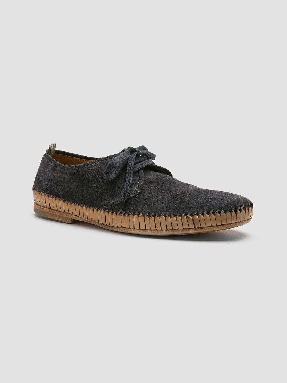 Officine Creative MAURICE 001 Blue Suede Derby Shoes Moda