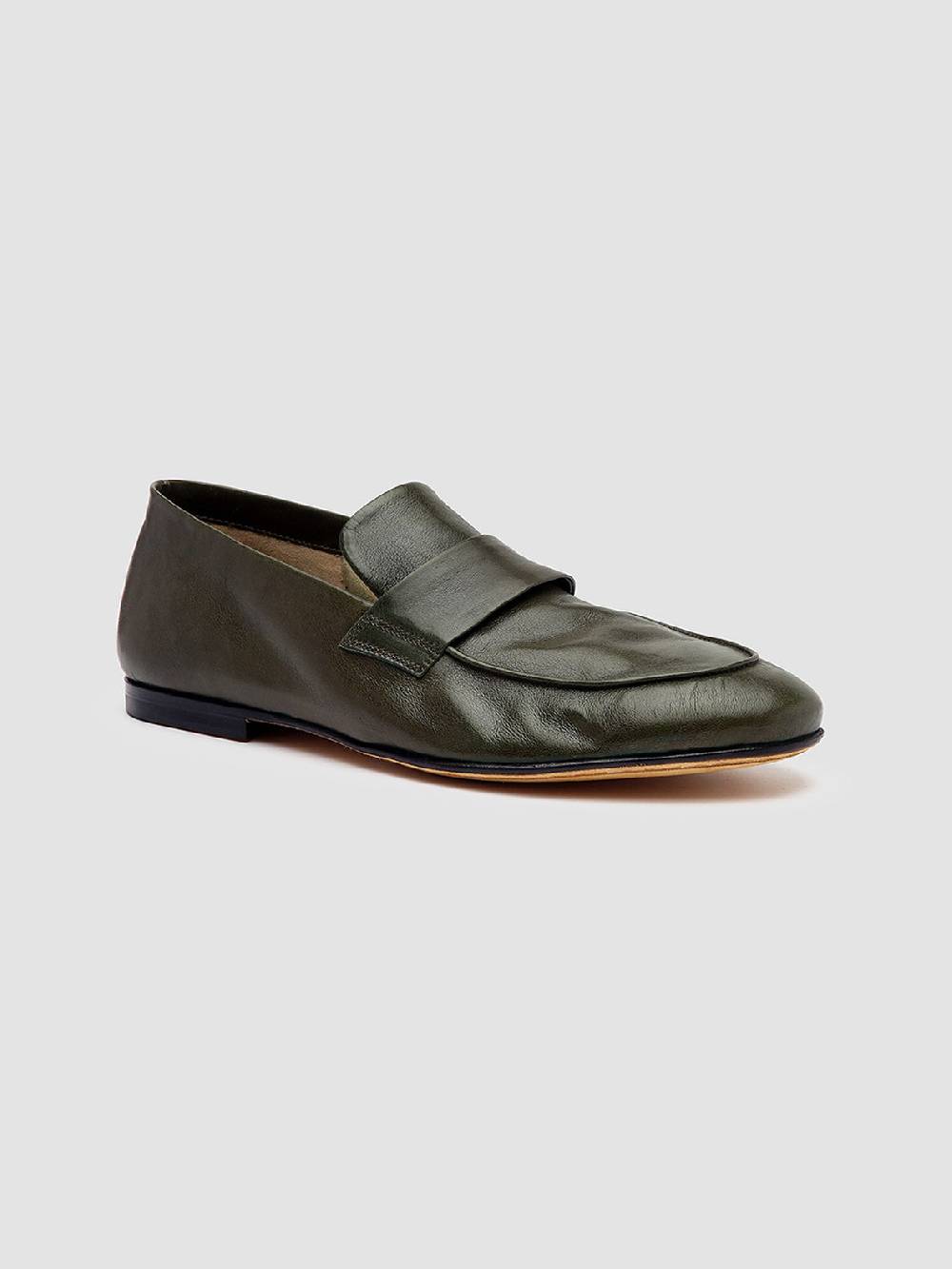 Officine Creative AIRTO 001 Mocassini Penny Loafer in Pelle Verde Offerte