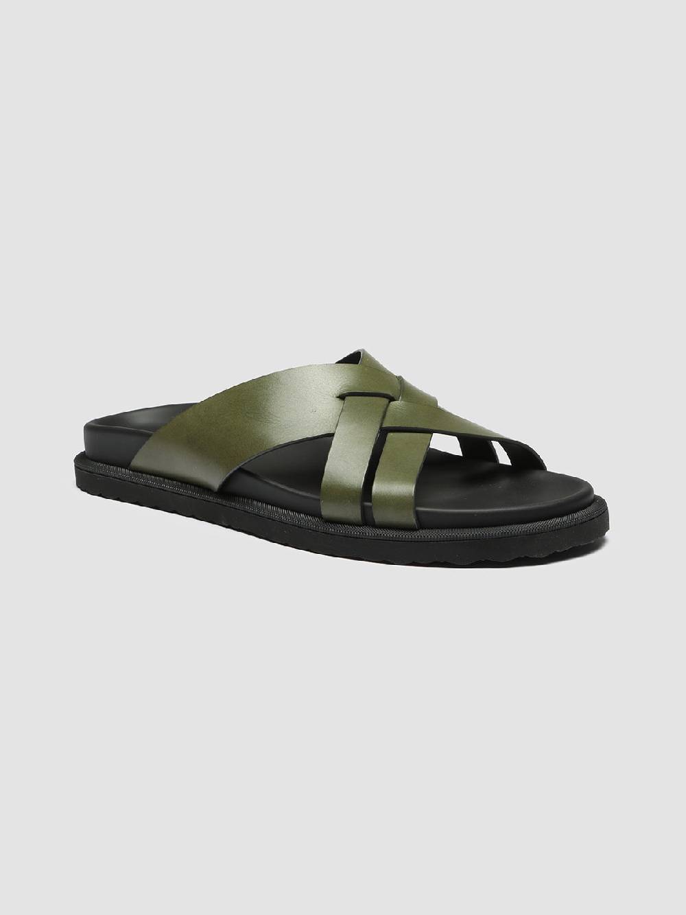 Officine Creative CHARRAT 003 Sandali in Pelle Verde In Saldo