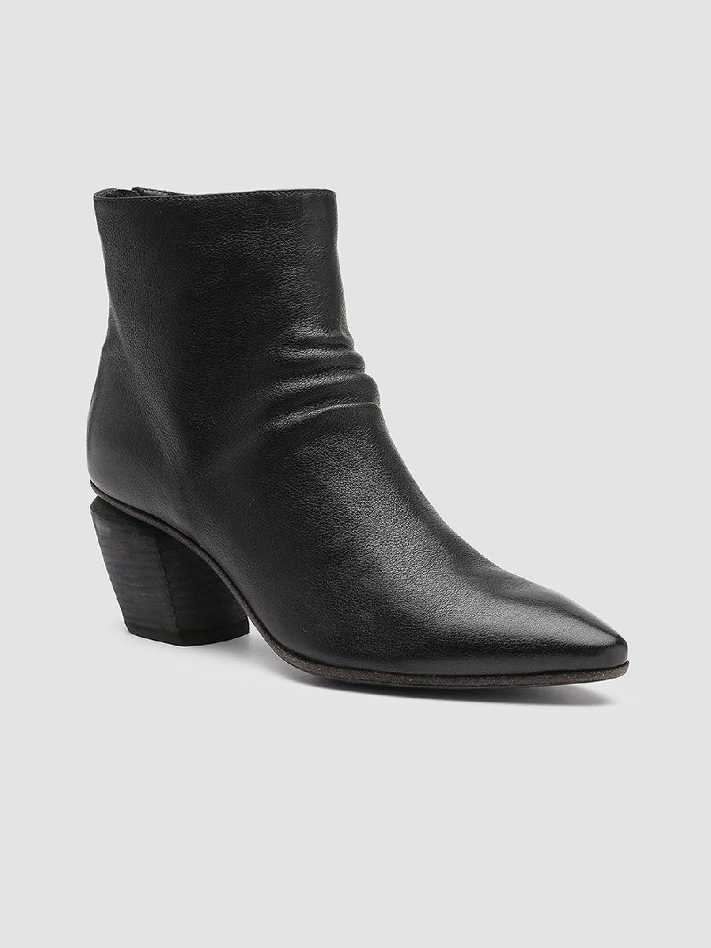 Officine Creative SEVERINE 008 Stivaletti in Pelle Nera con Zip Presa
