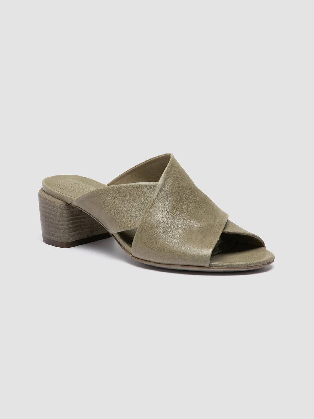 Officine Creative HADRY 007 Sandali Slide in Pelle Verde Offerte