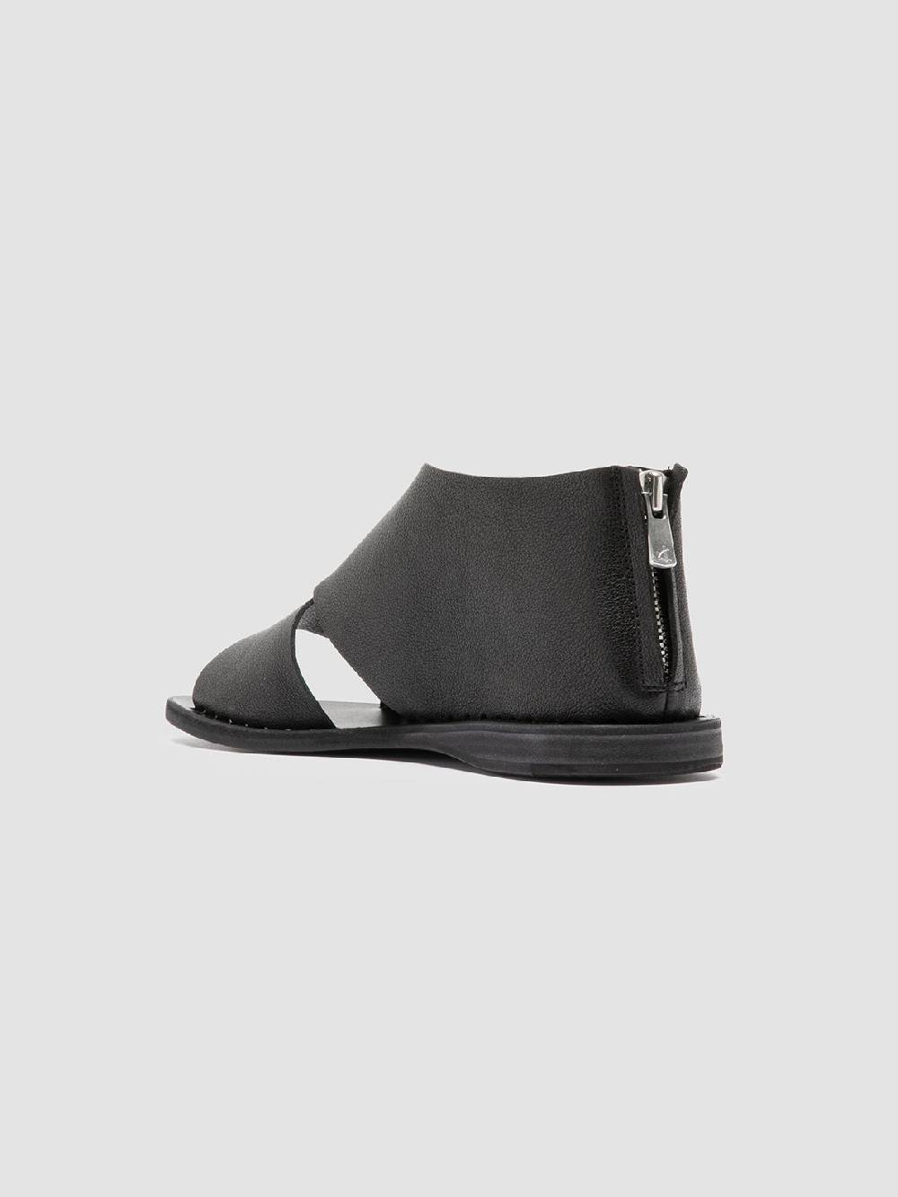 Officine Creative ITACA 046 Scarpe a Punta Aperta in Pelle Nera Vendita Economica