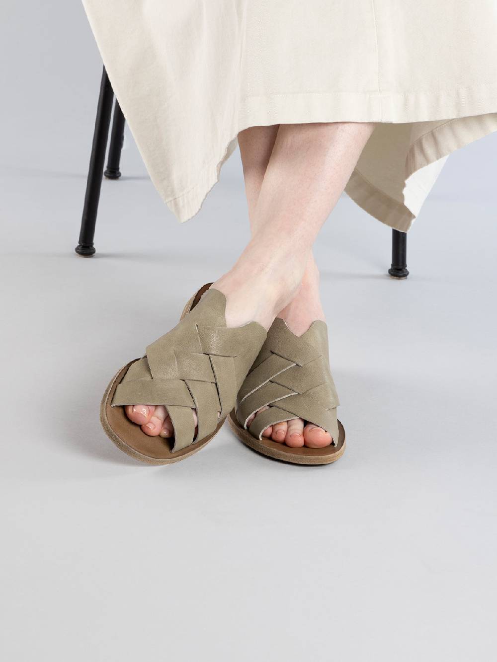 Officine Creative ITACA 049 Sandali Slide in Pelle Verde I Più Venduti