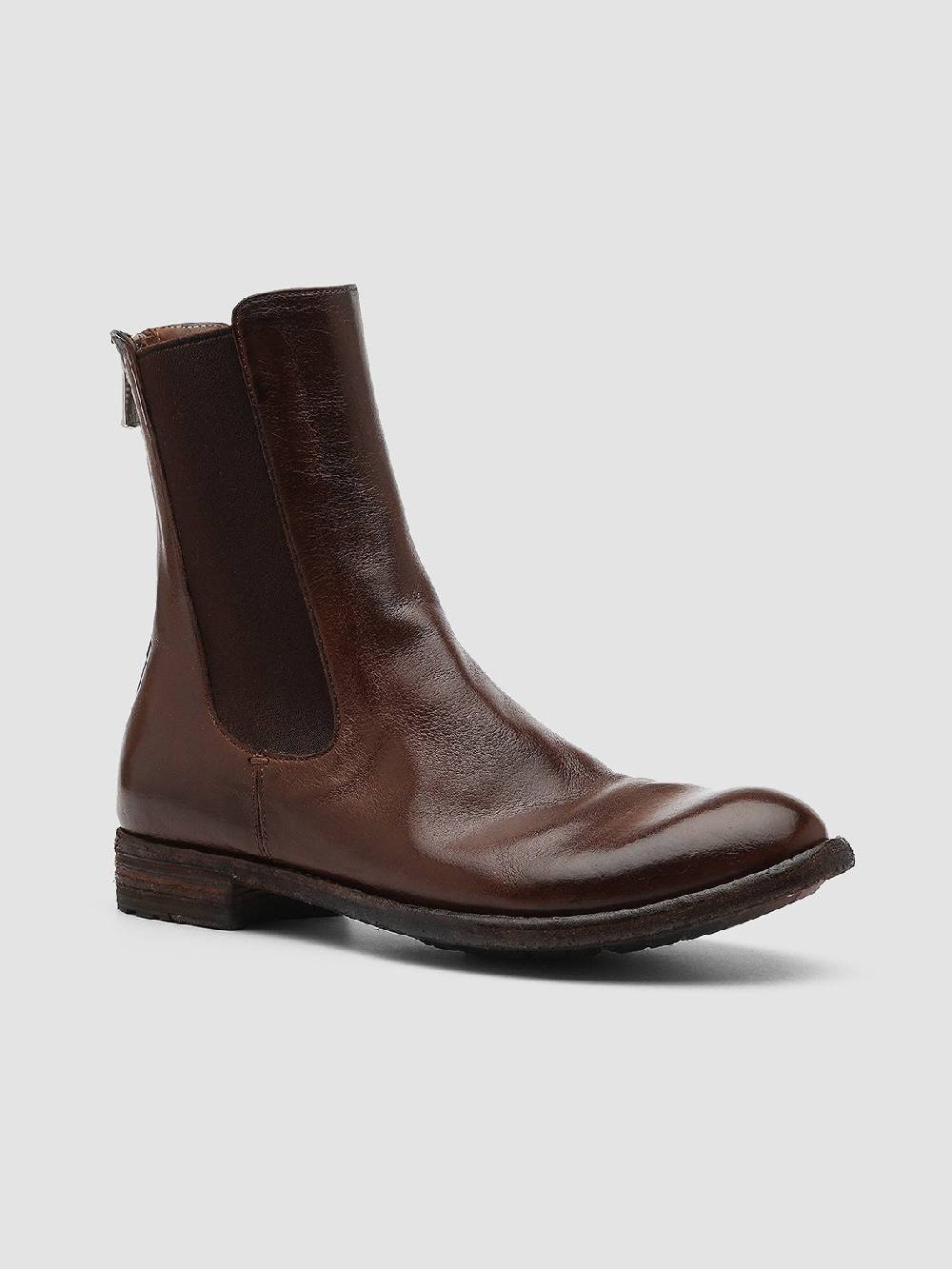Officine Creative LEXIKON 073 Stivaletti Chelsea in Pelle Marrone Offerta temporanea