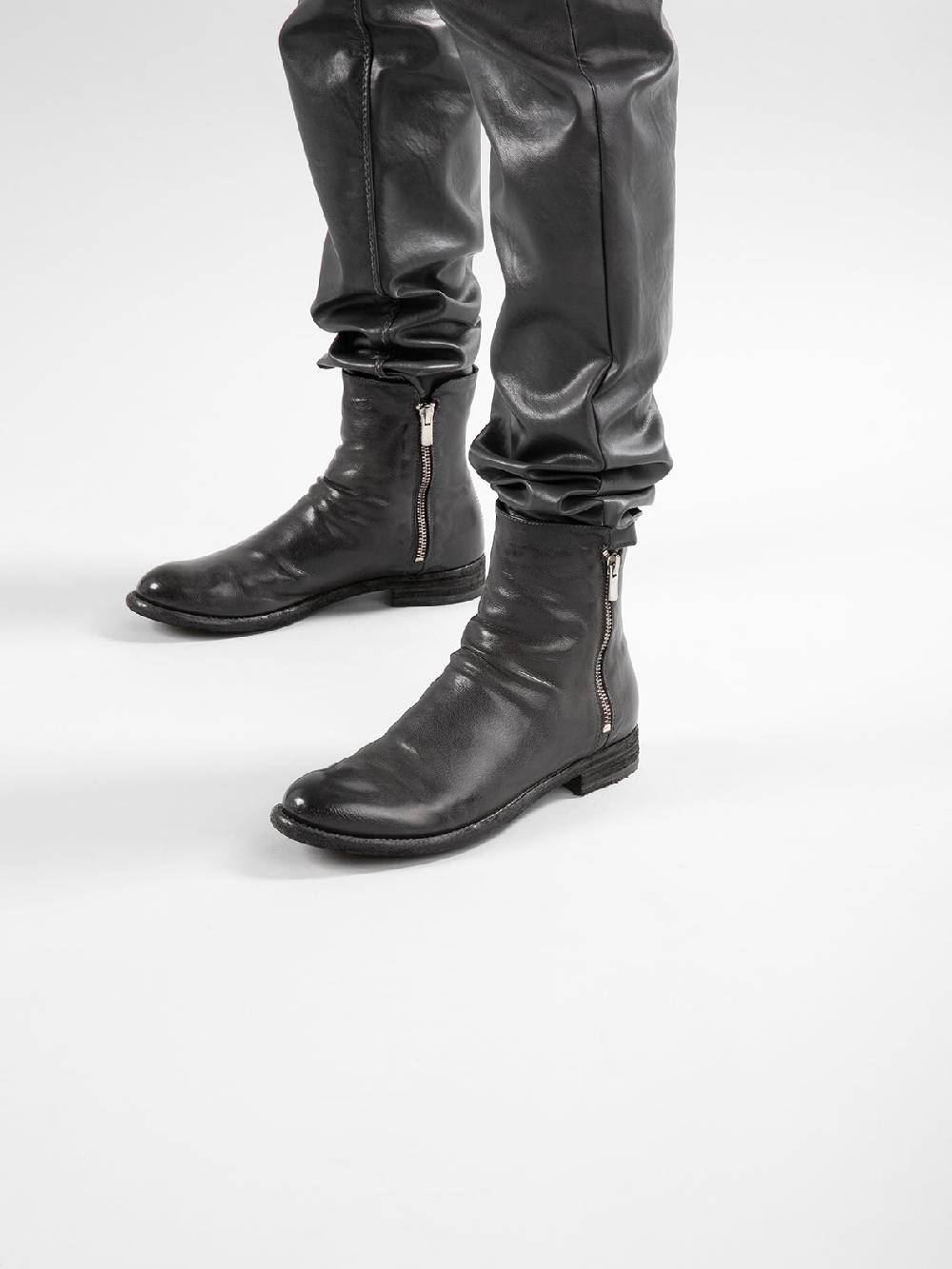 Officine Creative LEXIKON 097 Stivaletti in Pelle Nera Offerte esclusive