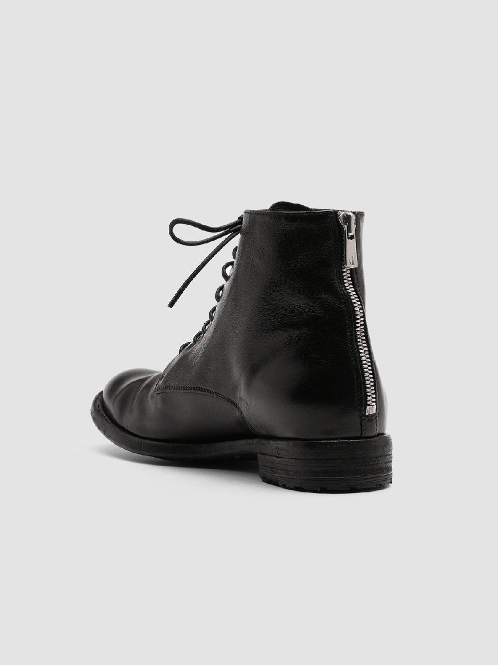 Officine Creative LEXIKON 123 Stivaletti in Pelle Nera con Zip Nuovo