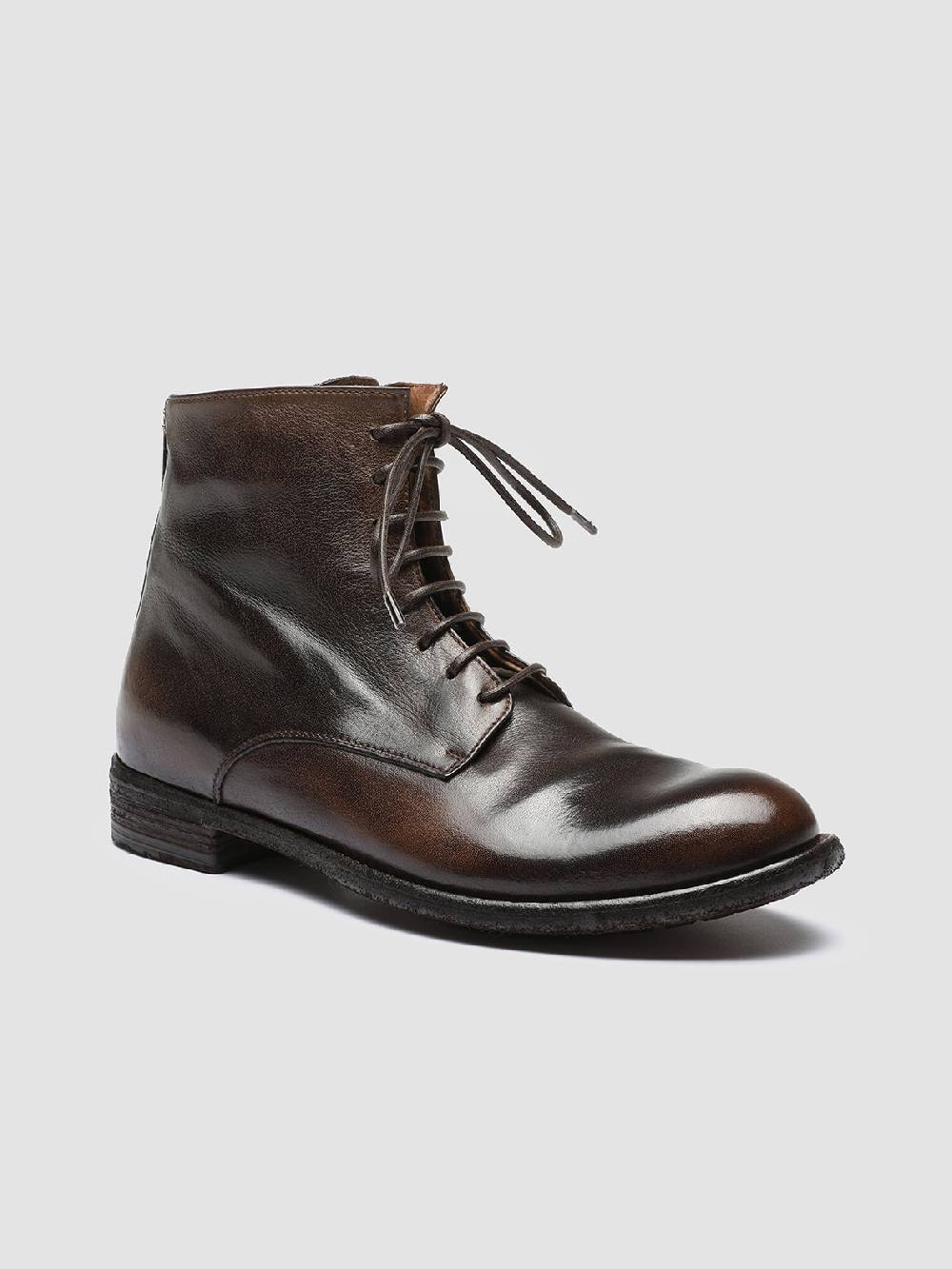 Officine Creative LEXIKON 123 Stivaletti in Pelle Marrone con Zip Qualità