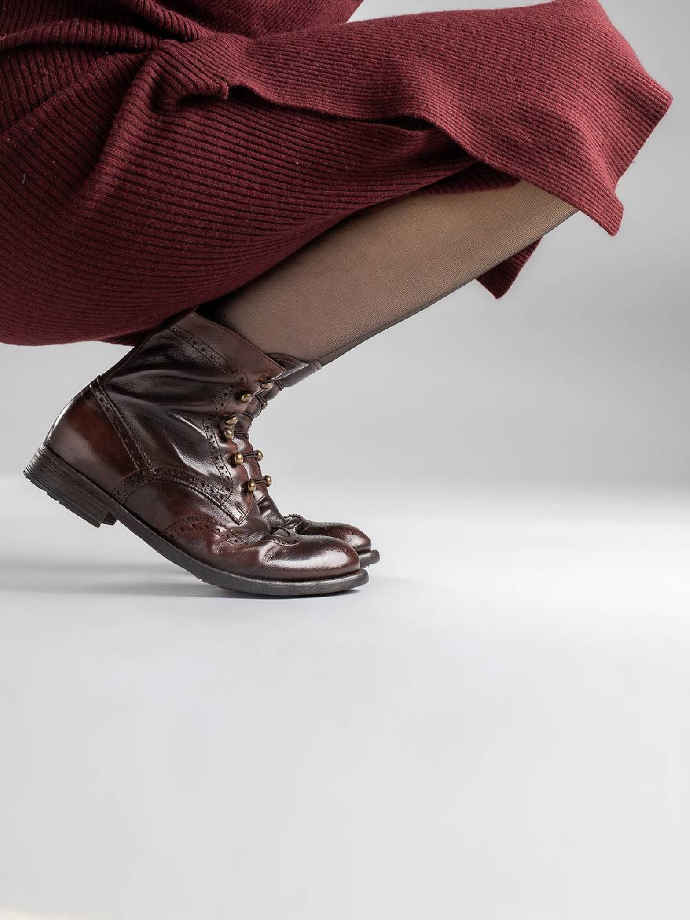 Officine Creative LEXIKON 131 Stivaletti in Pelle Marrone Offerte stagionali